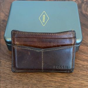 fossil leather~wallet~cardholder